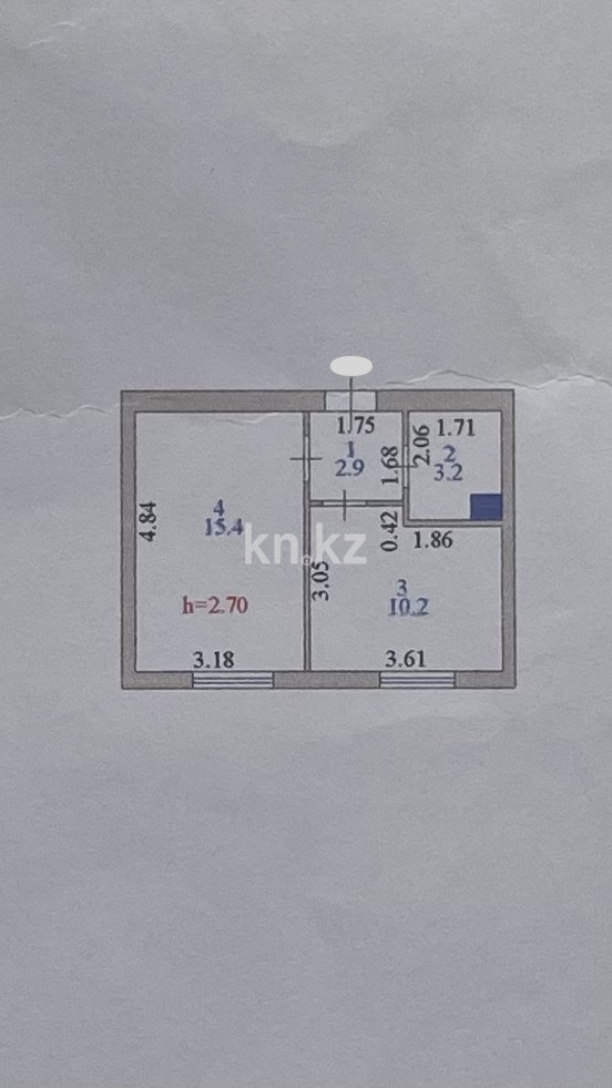 Продажа 1-комнатной квартиры, 31.7 м², ул. Укели Ыбырай, дом  4 - ул. Актамберды жырау - Продажа  однокомнатных квартир в Астане с фото фото 5 из 5