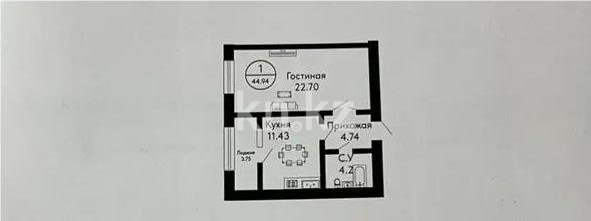 Продажа 1-комнатной квартиры, 45 м², пр. Кошкарбаева, дом  50 - Продажа квартир в Астане фото 1 из 1
