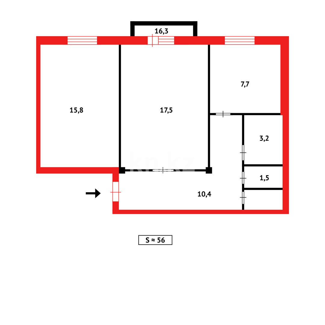 Продажа 2-комнатной квартиры, 55 м² в Темиртау - фото 21
