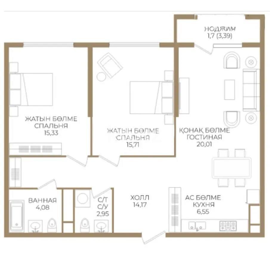 Продажа 3-комнатной квартиры, 78 м² в Алматы - фото 6