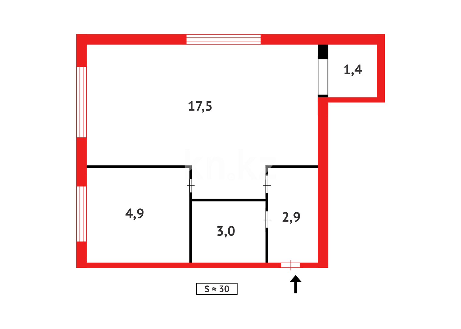 Продажа 1-комнатной квартиры, 29 м² - Продажа однокомнатных квартир в Городе Караганды фото 13 из 13