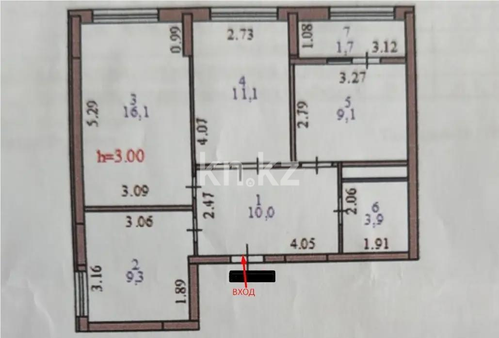 Продажа 3-комнатной квартиры, 62.7 м² в Астане - фото 6