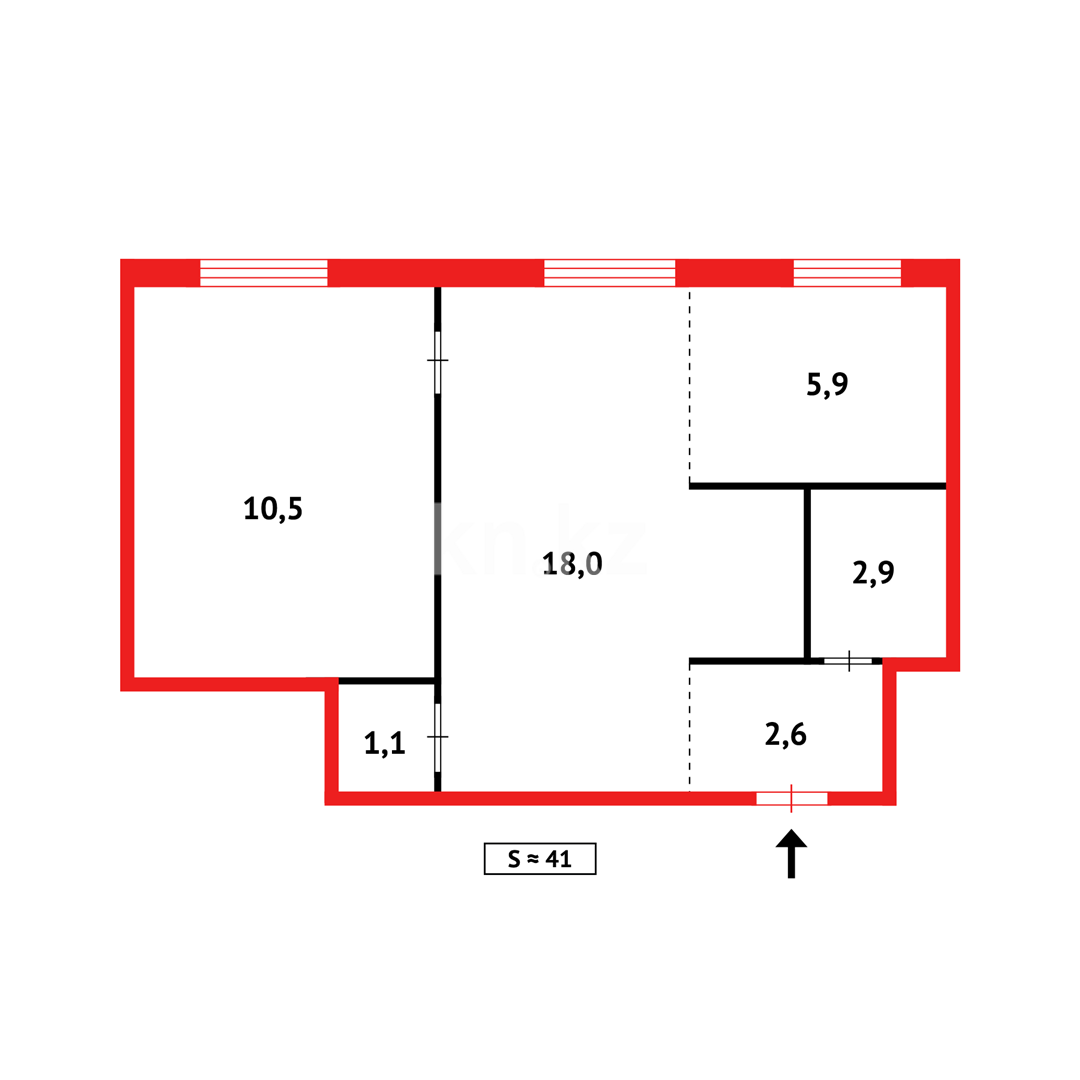 Продажа 2-комнатной квартиры, 43 м², ул. Ерубаева в Караганде - фото 10