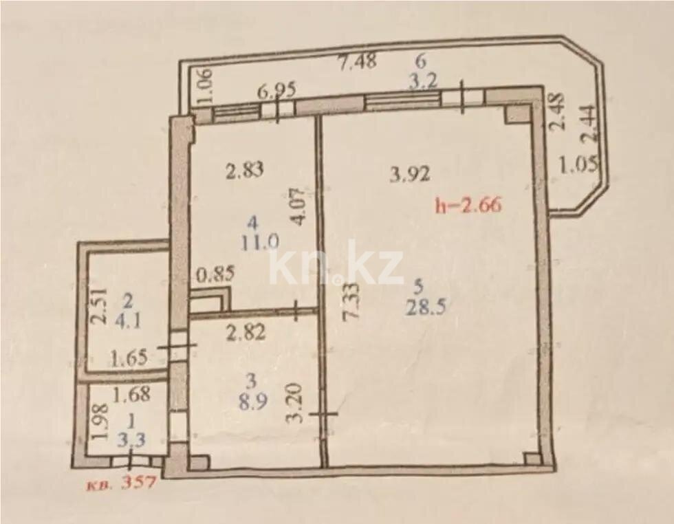 Продажа 1-комнатной квартиры, 59 м² в Астане - фото 3
