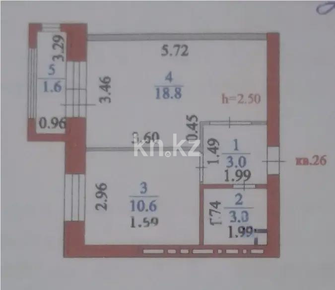 Продажа 1-комнатной квартиры, 37.2 м² в Астане