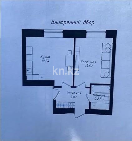 Продажа 1-комнатной квартиры, 45 м² в Астане