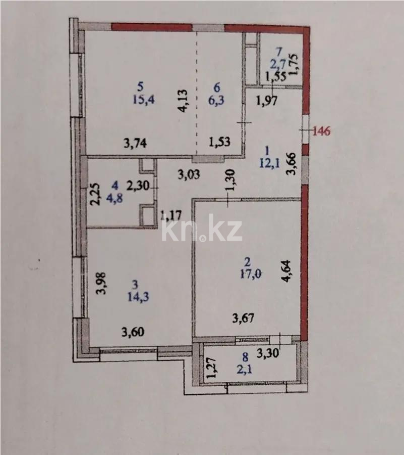 Продажа 3-комнатной квартиры, 75 м², пр. Улы Дала, дом  27 - Продажа квартир в Астане фото 1 из 1