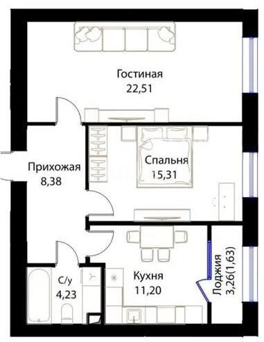 Продажа 2-комнатной квартиры, 63.26 м², ул. Жошы хана, дом  12/3 - Продажа  двухкомнатных квартир в новостройках Астаны фото 1 из 1