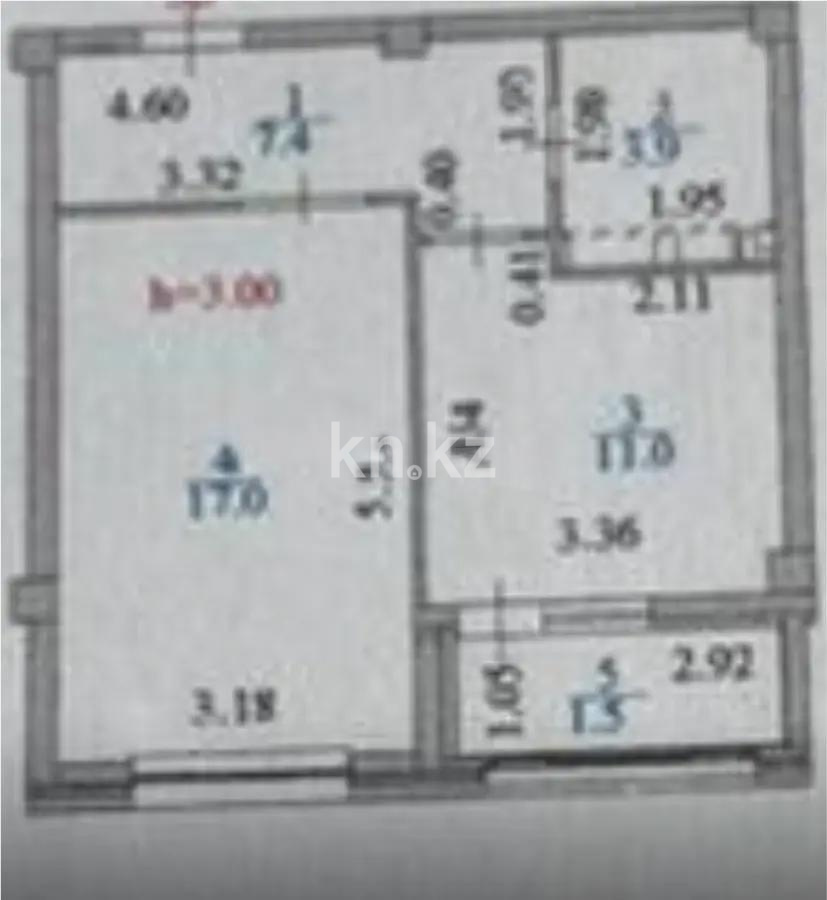 Продажа 1-комнатной квартиры, 41 м², ул. Казыбек би, дом  9/3 - Продажа квартир в Астане фото 1 из 1