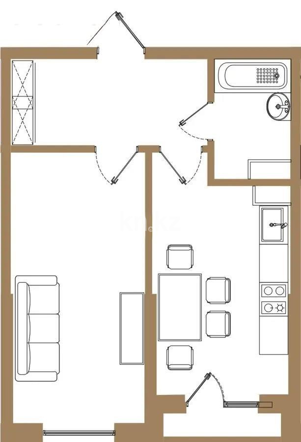 Продажа 1-комнатной квартиры, 41.8 м² - Продажа квартир в новостройках Алматы без посредников фото 1 из 1