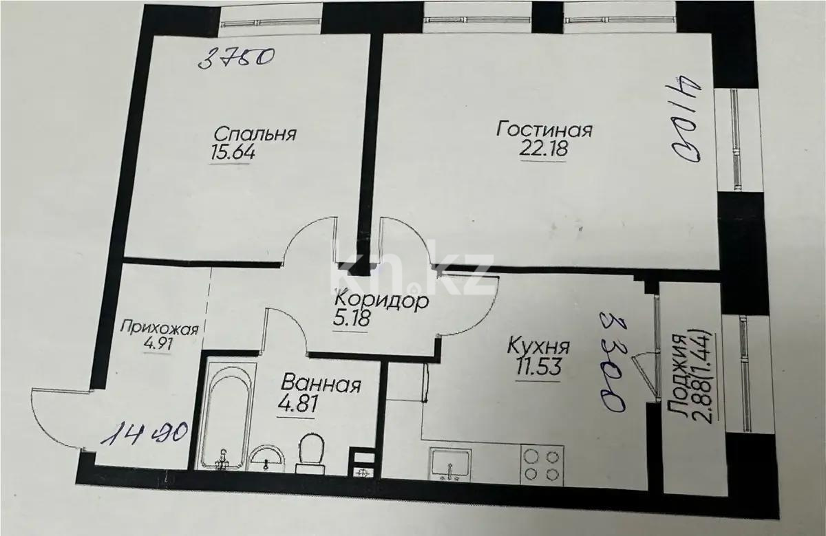 Продажа 2-комнатной квартиры, 65.9 м², пр. Сейфуллина, дом  467г - Продажа квартир в новостройках Алматы фото 1 из 5