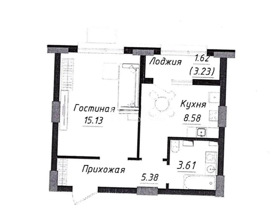 Продажа 1-комнатной квартиры, 34.32 м² - Продажа недвижимости в Казахстане - страница 19 фото 1 из 1