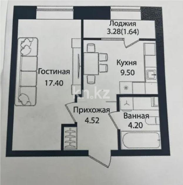 Продажа 1-комнатной квартиры, 37.26 м² в Астане