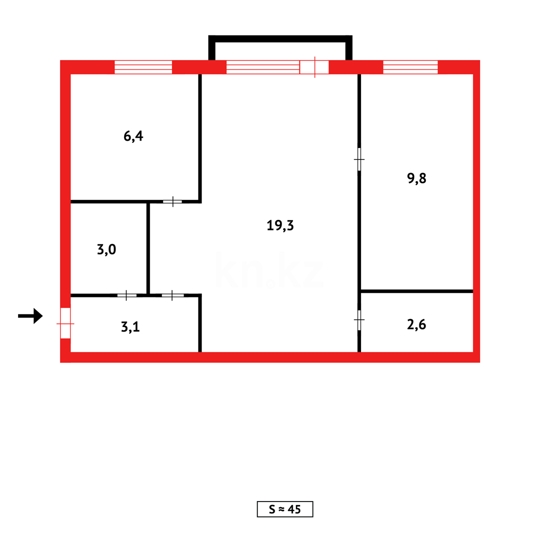 Продажа 2-комнатной квартиры, 44 м², ул. Ушинского в Темиртау - фото 11