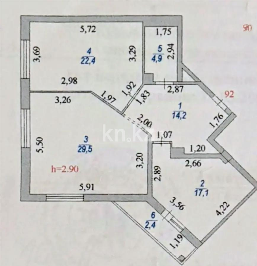 Продажа 2-комнатной квартиры, 90.5 м², пр. Туран, дом  19/1 - Продажа квартир в новостройках Астаны с фото фото 1 из 1