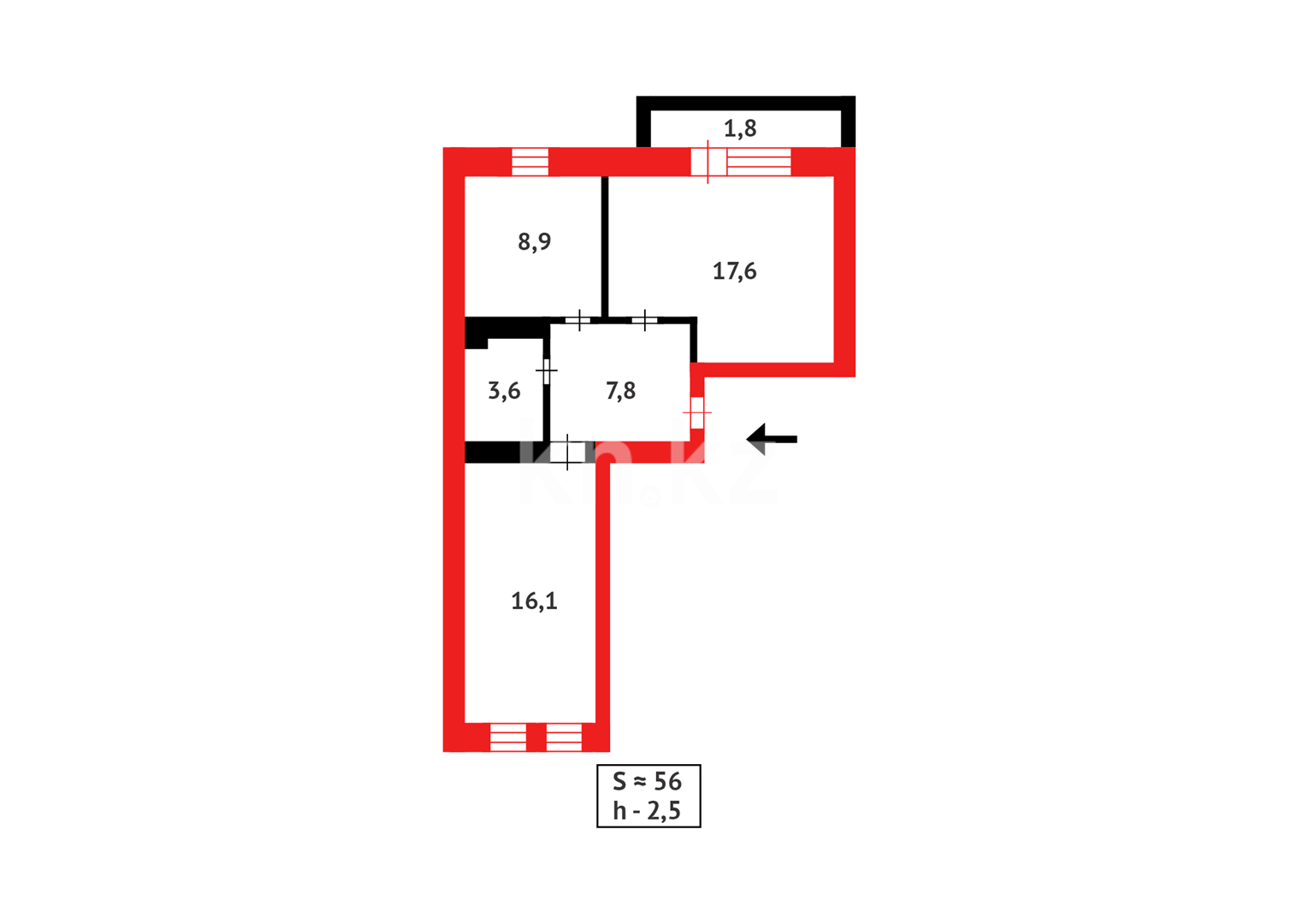 Продажа 2-комнатной квартиры, 56 м² - Аренда квартир помесячно в Алматинской области фото 16 из 16