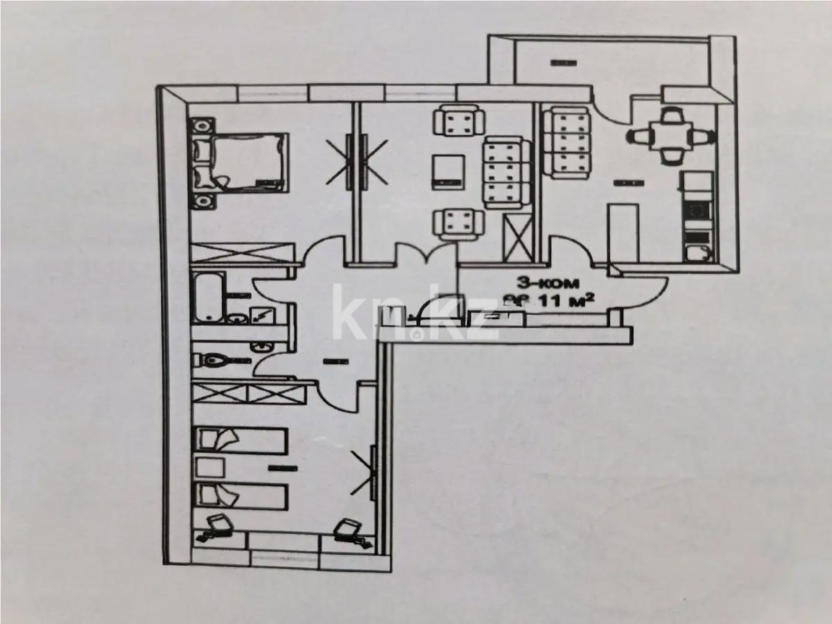 Продажа 3-комнатной квартиры, 94.3 м² - Продажа квартир в новостройках Астаны - страница 43 фото 1 из 1