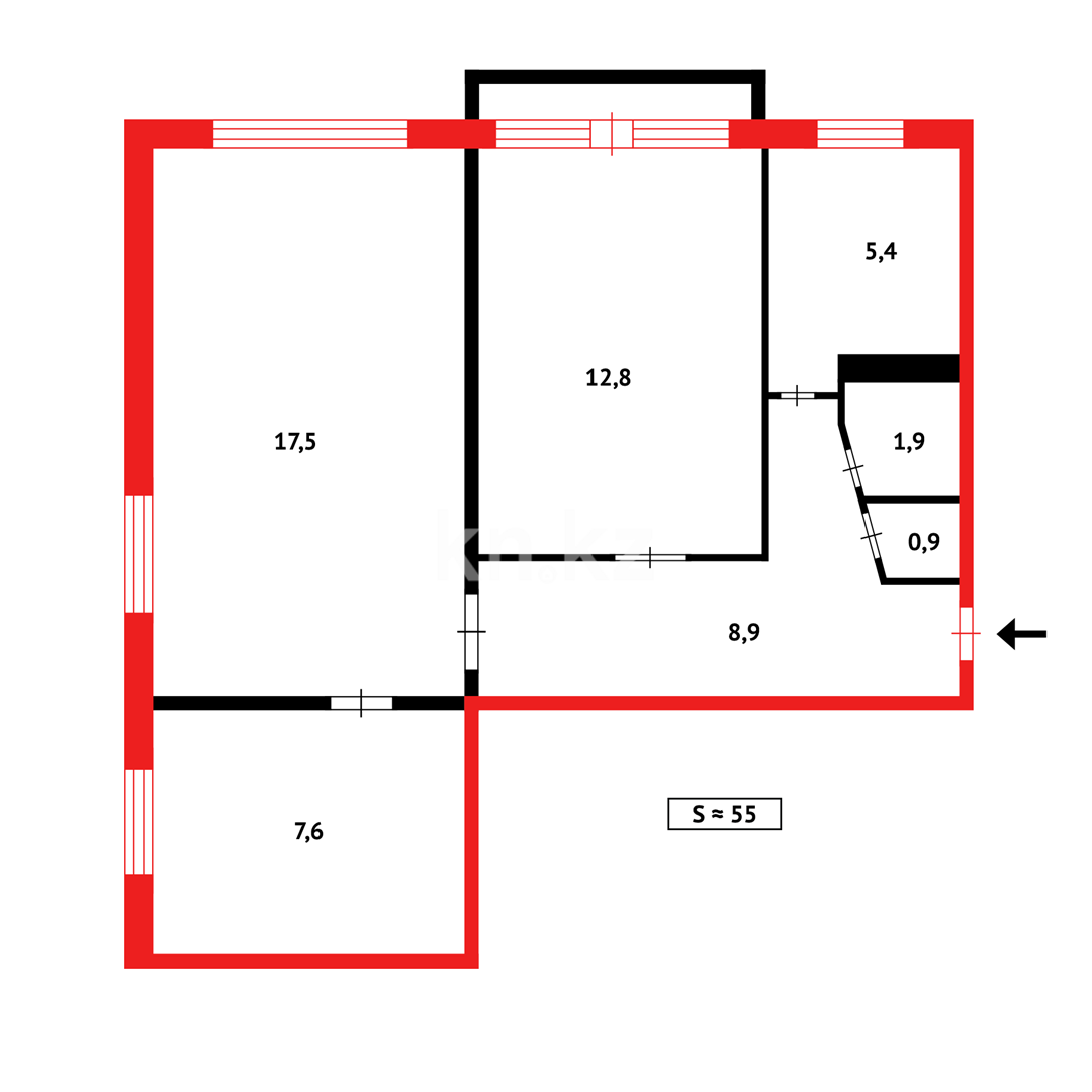 Продажа 3-комнатной квартиры, 57 м², ул. Уалиханова в Темиртау - фото 18