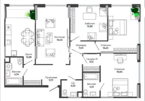 Продажа 4-комнатной квартиры, 110 м² в Астане - фото 3
