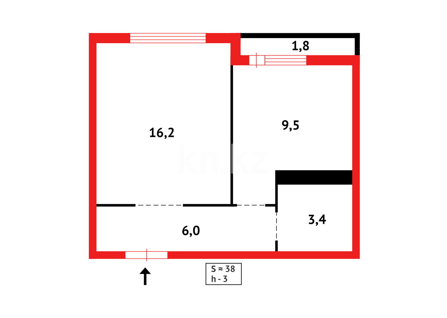 Продажа 1-комнатной квартиры, 37 м² в Астане - фото 2