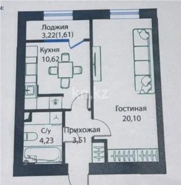 Продажа 1-комнатной квартиры, 40.1 м², ул. Жошы хана, дом  12/3 - Продажа квартир в Астане без посредников с фото фото 1 из 1