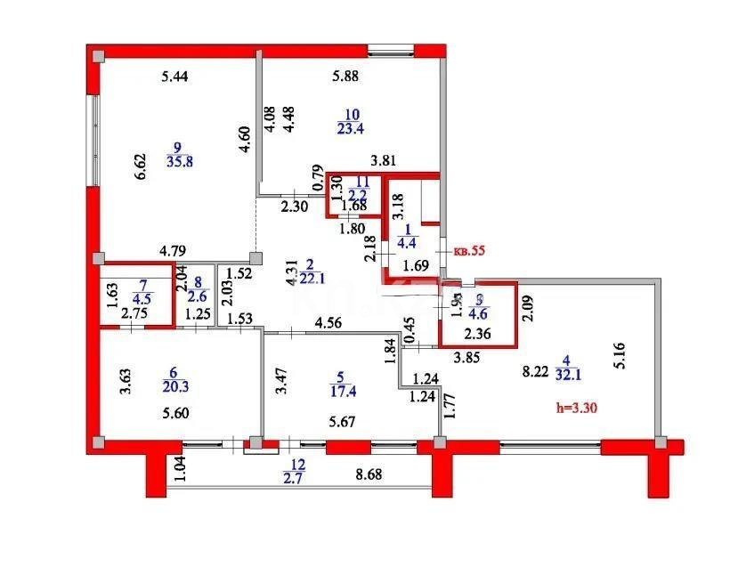 Продажа 4-комнатной квартиры, 172.1 м², ул. Акмешит, дом  19/1 - Продажа  четырехкомнатных квартир в новостройках Астаны без посредников фото 1 из 1