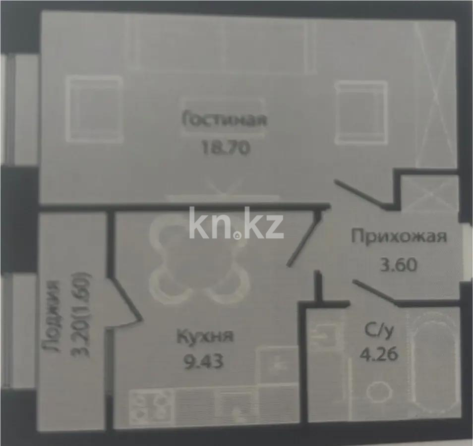 Продажа 1-комнатной квартиры, 37.59 м², ул. Е-34, дом  4 - Продажа квартир в новостройках Астаны без посредников с фото фото 1 из 1