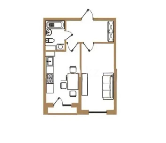 Продажа 1-комнатной квартиры, 41.8 м² в Алматы