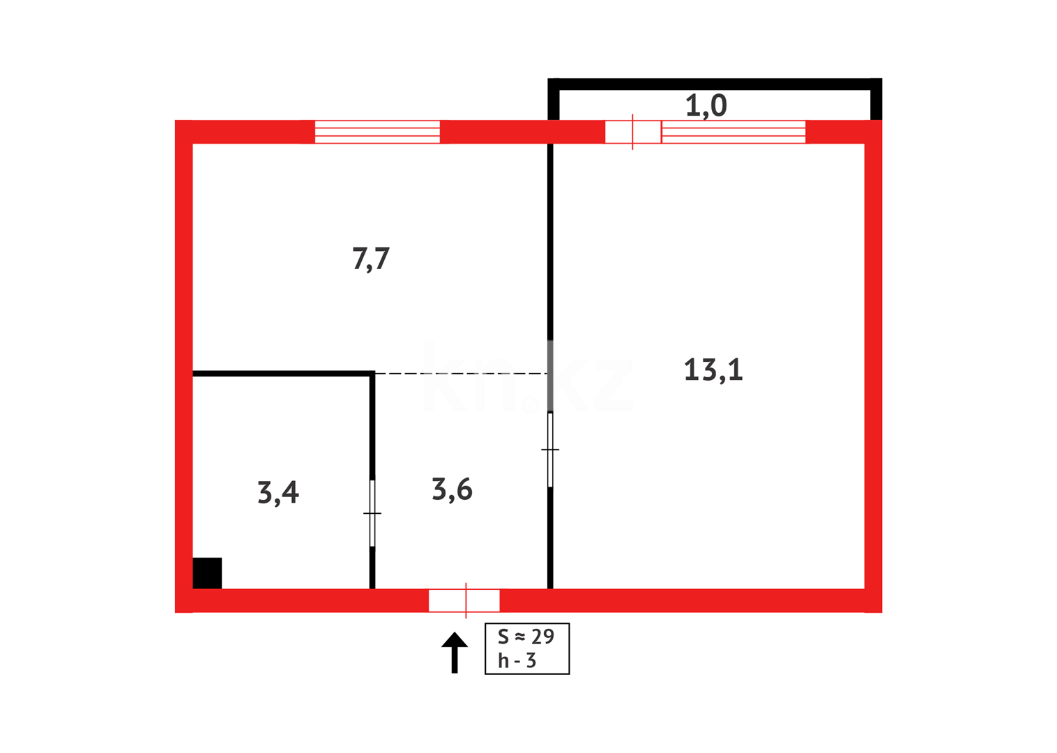 Продажа 1-комнатной квартиры, 28.8 м² - Продажа  однокомнатных квартир в новостройках Астаны - страница 8 фото 9 из 9