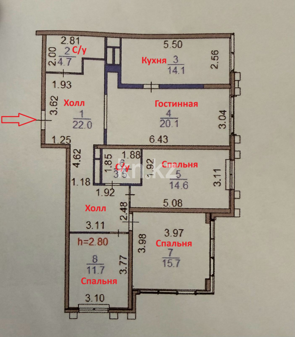 Продажа 4-комнатной квартиры, 106 м², ул. Куанышбаева, дом  9/2 - Продажа квартир в Казахстане фото 2 из 40