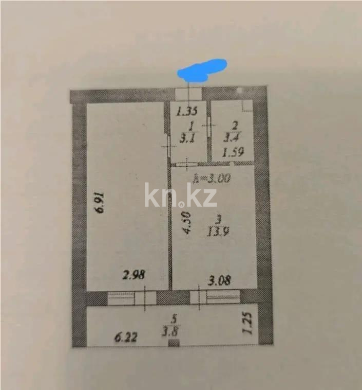 Продажа 1-комнатной квартиры, 44.3 м², ул. Бокейхана, дом  13 стр - Продажа  однокомнатных квартир в Астане без посредников фото 1 из 1