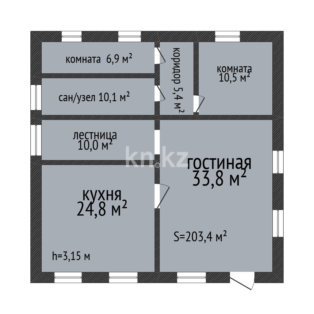 Продажа 6-комнатного дома, 203.4 м² - Продажа домов, коттеджей в Казахстане фото 2 из 33