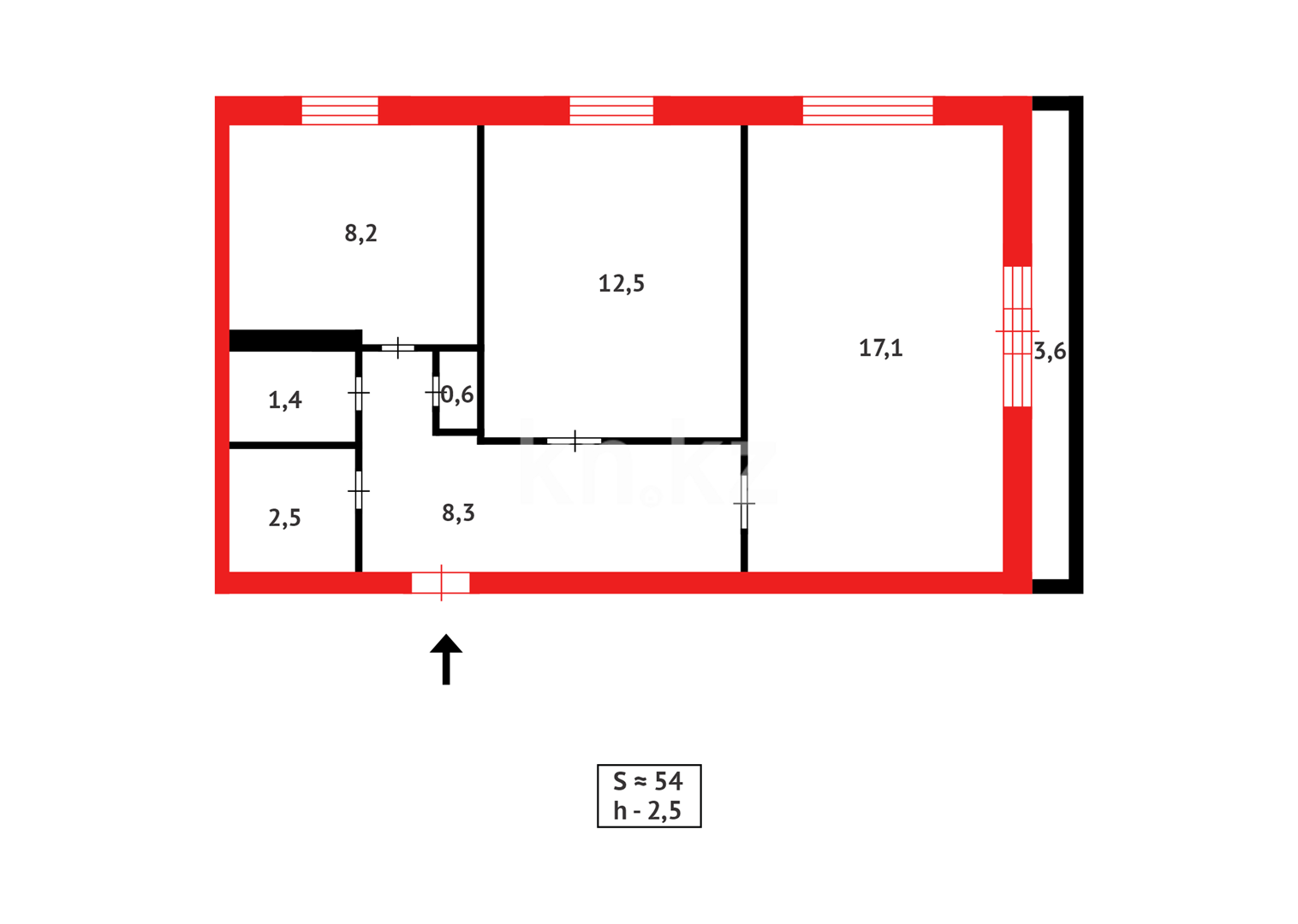 Продажа 2-комнатной квартиры, 53 м², пр. Мира - Продажа квартир в Темиртау фото 15 из 15