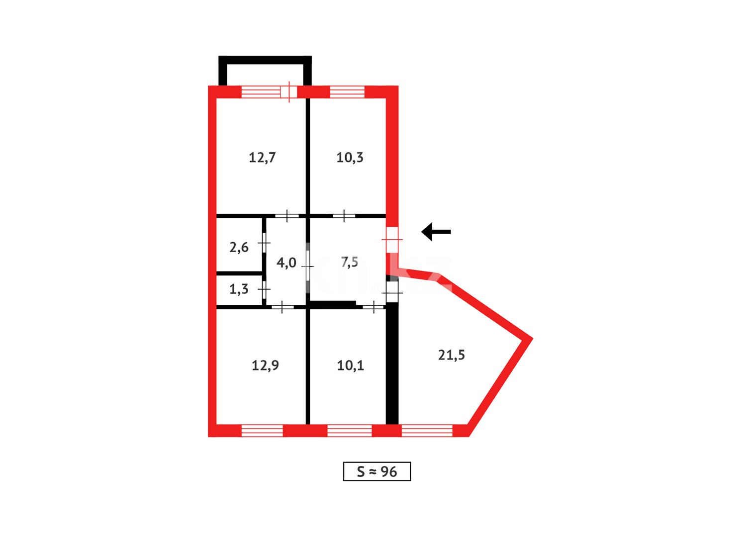 Продажа 4-комнатной квартиры, 96 м², мкр-н 8-й в Темиртау - фото 15