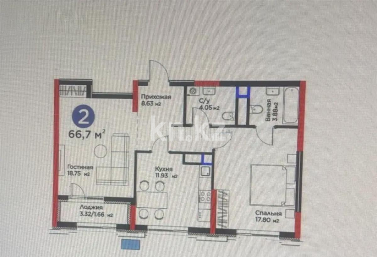 Продажа 2-комнатной квартиры, 67 м² - Продажа квартир в р-не Нура Астаны - страница 79 фото 1 из 1