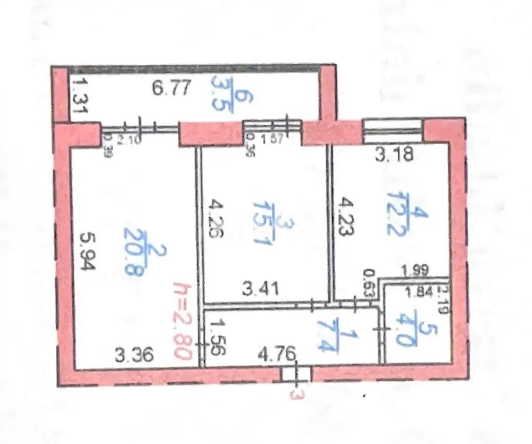 Продажа 2-комнатной квартиры, 63 м², ул. Муканова, дом  49/10 - Продажа квартир в Караганде фото 1 из 1