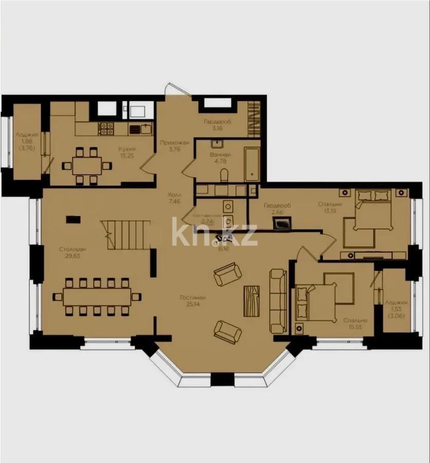 Продажа 8-комнатной квартиры, 256 м² - Продажа пятикомнатных и более квартир от собственников в Астане - страница 2 фото 1 из 1