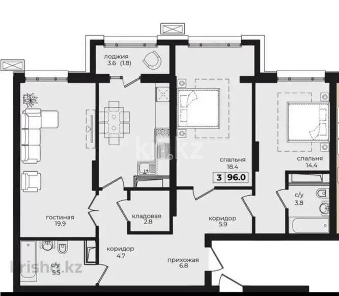 Продажа 3-комнатной квартиры, 96 м² - Продажа квартир от собственников в Астане - страница 15 фото 1 из 1