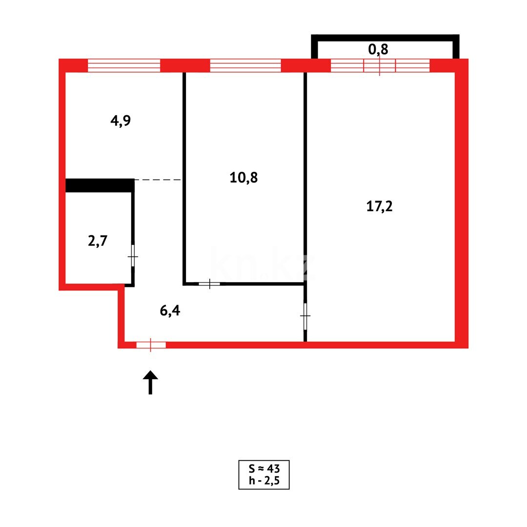 Продажа 2-комнатной квартиры, 43 м² в Караганде - фото 10