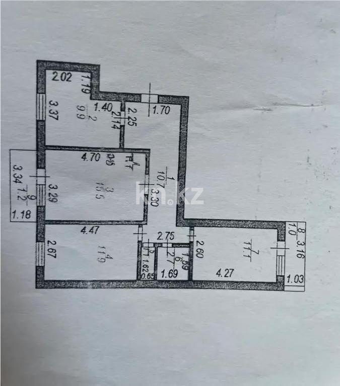 Продажа 3-комнатной квартиры, 65.1 м² в Астане