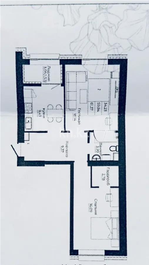 Продажа 2-комнатной квартиры, 62 м², ул. Сыганак, дом  12 стр - Продажа  двухкомнатных квартир в Астане без посредников с фото фото 1 из 1