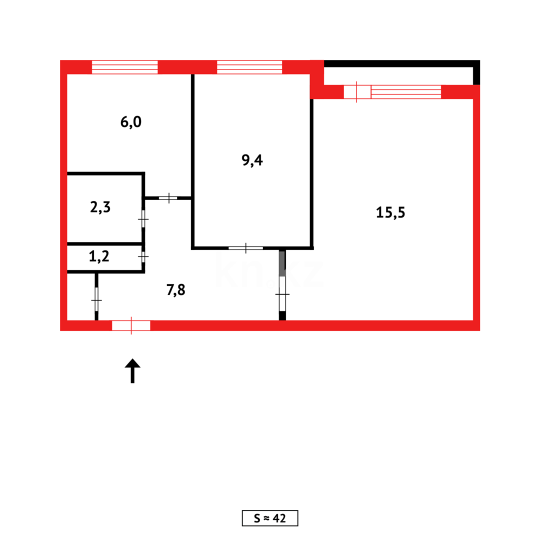 Продажа 2-комнатной квартиры, 42 м² в Темиртау - фото 13