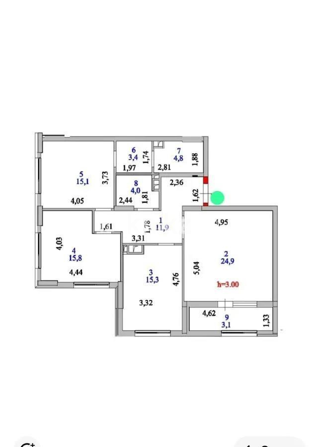 Продажа 3-комнатной квартиры, 100 м², ул. Толе би, дом  52 - Продажа квартир в Астане без посредников фото 1 из 1