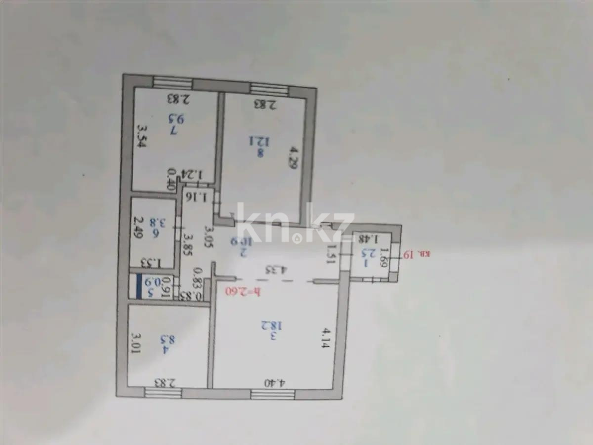 Продажа 3-комнатной квартиры, 66.4 м² в Астане