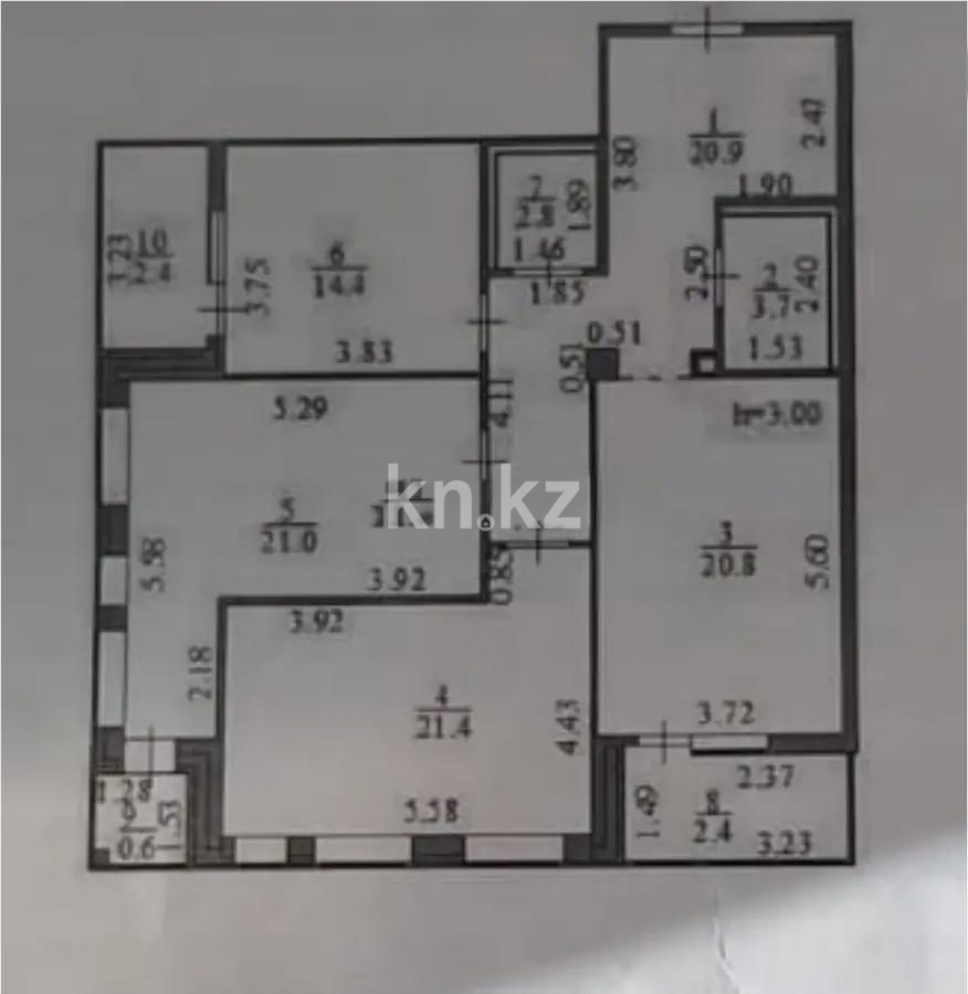Продажа 3-комнатной квартиры, 110 м², ул. Мухамедханова - Продажа  трехкомнатных квартир в новостройках Астаны с фото фото 11 из 11