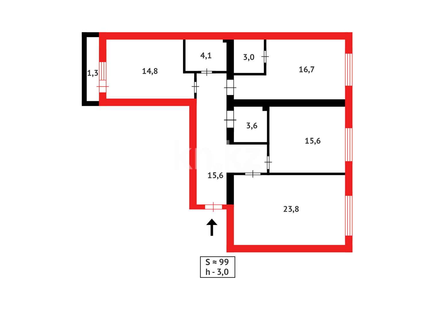 Продажа 3-комнатной квартиры, 98.5 м² в Астане - фото 15