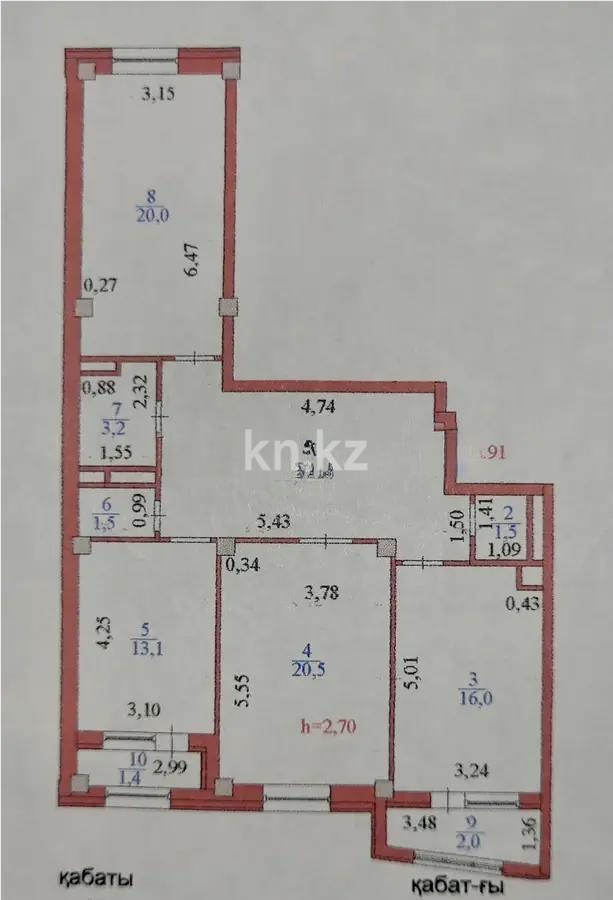 Продажа 3-комнатной квартиры, 102 м², ул. Тулебаева, дом  5 - Продажа  трехкомнатных квартир в новостройках Астаны без посредников фото 6 из 6