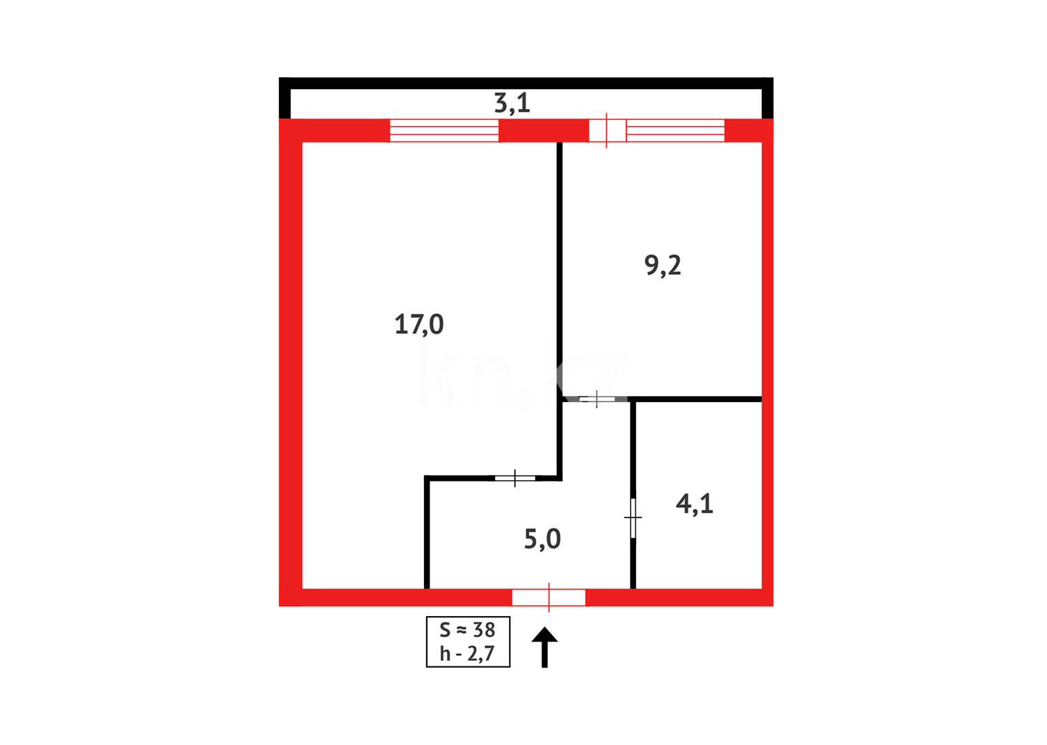 Продажа 1-комнатной квартиры, 38 м² в Астане - фото 10