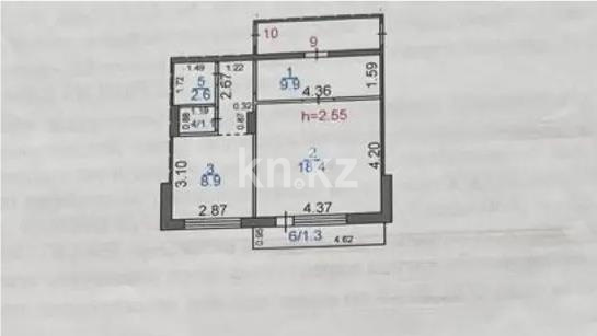 Продажа 1-комнатной квартиры, 42 м², мкр-н Степной-4, дом  27 - Продажа  однокомнатных квартир в Караганде фото 5 из 5