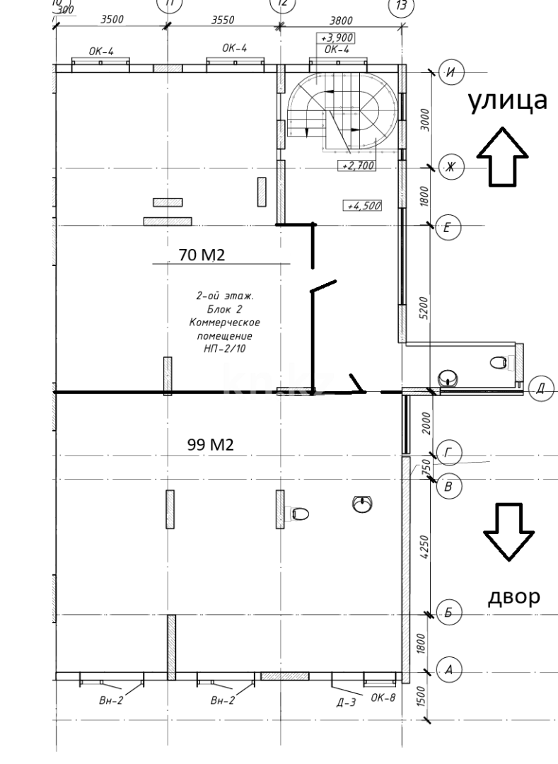 Продажа , 70 м², ул. Айтматова, дом  57 - Продажа офисных и торговых помещений в Астане фото 1 из 1